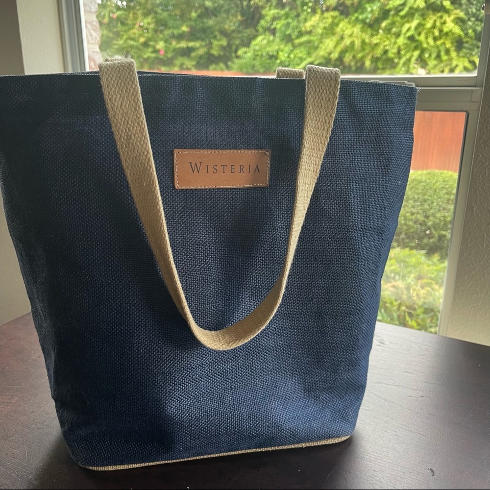 WISTERIA Jute Burlap Jute Tote Shopper Bag Beach Bag Grocery Bag